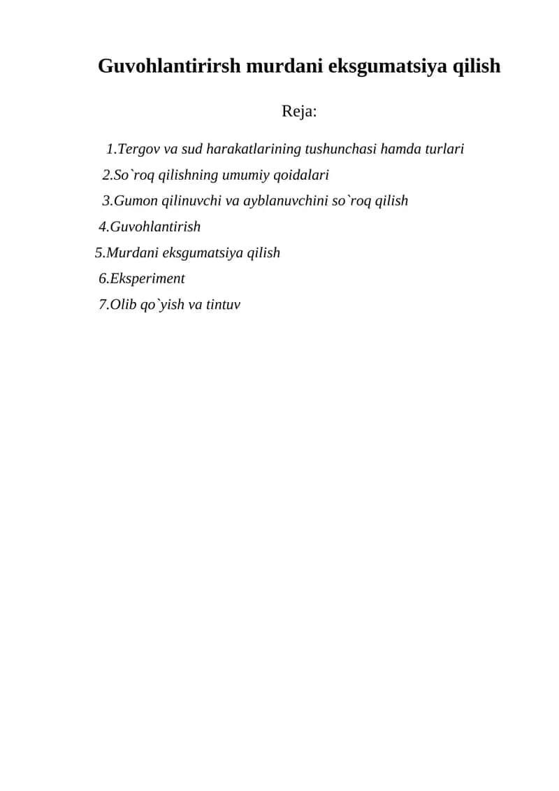 Guvohlantirirsh murdani eksgumatsiya qilish 1