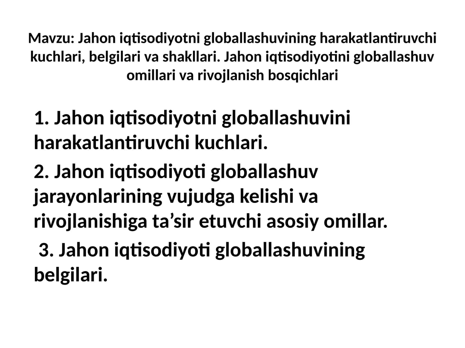 Jahon iqtisodiyot 1