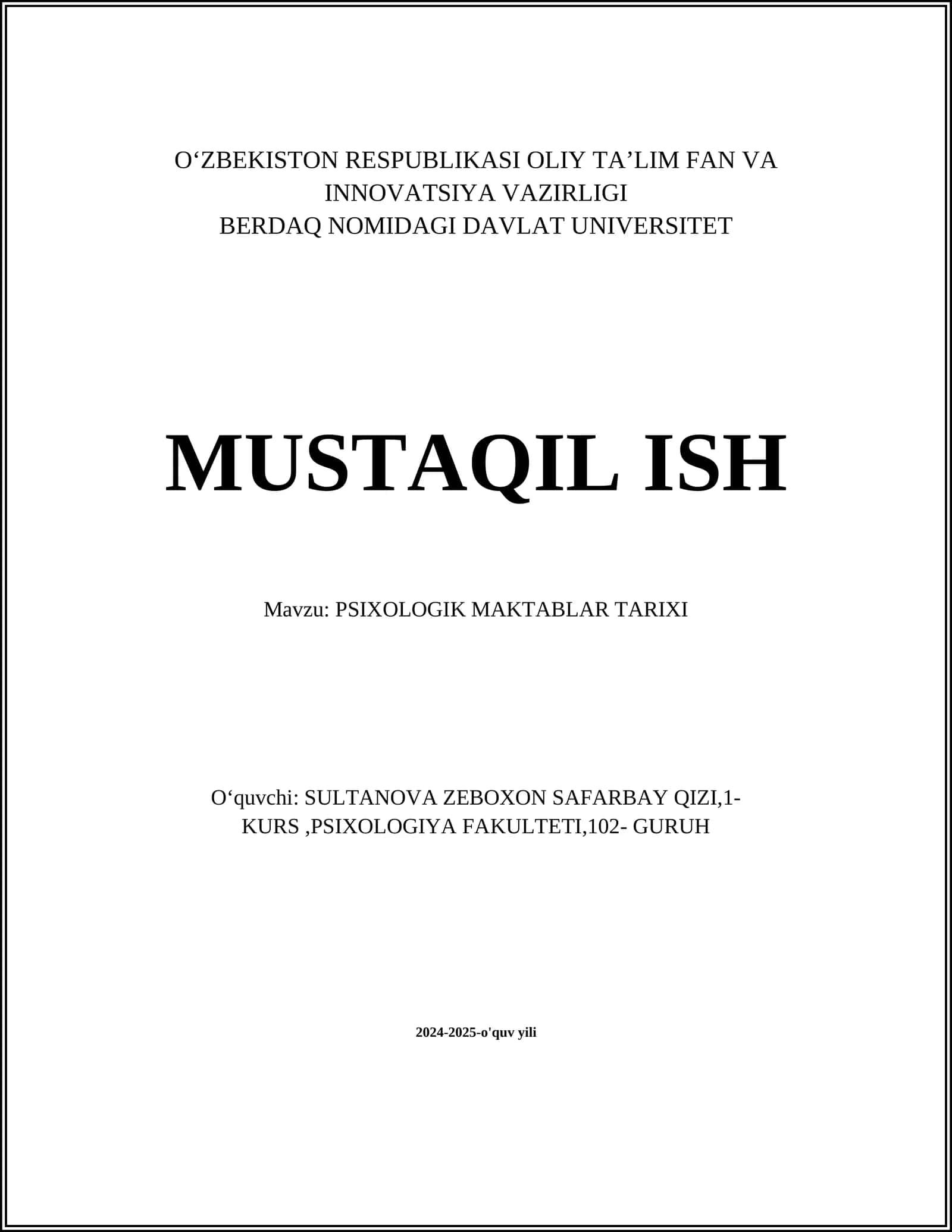 PSIXOLOGIK MAKTABLAR TARIXI 1