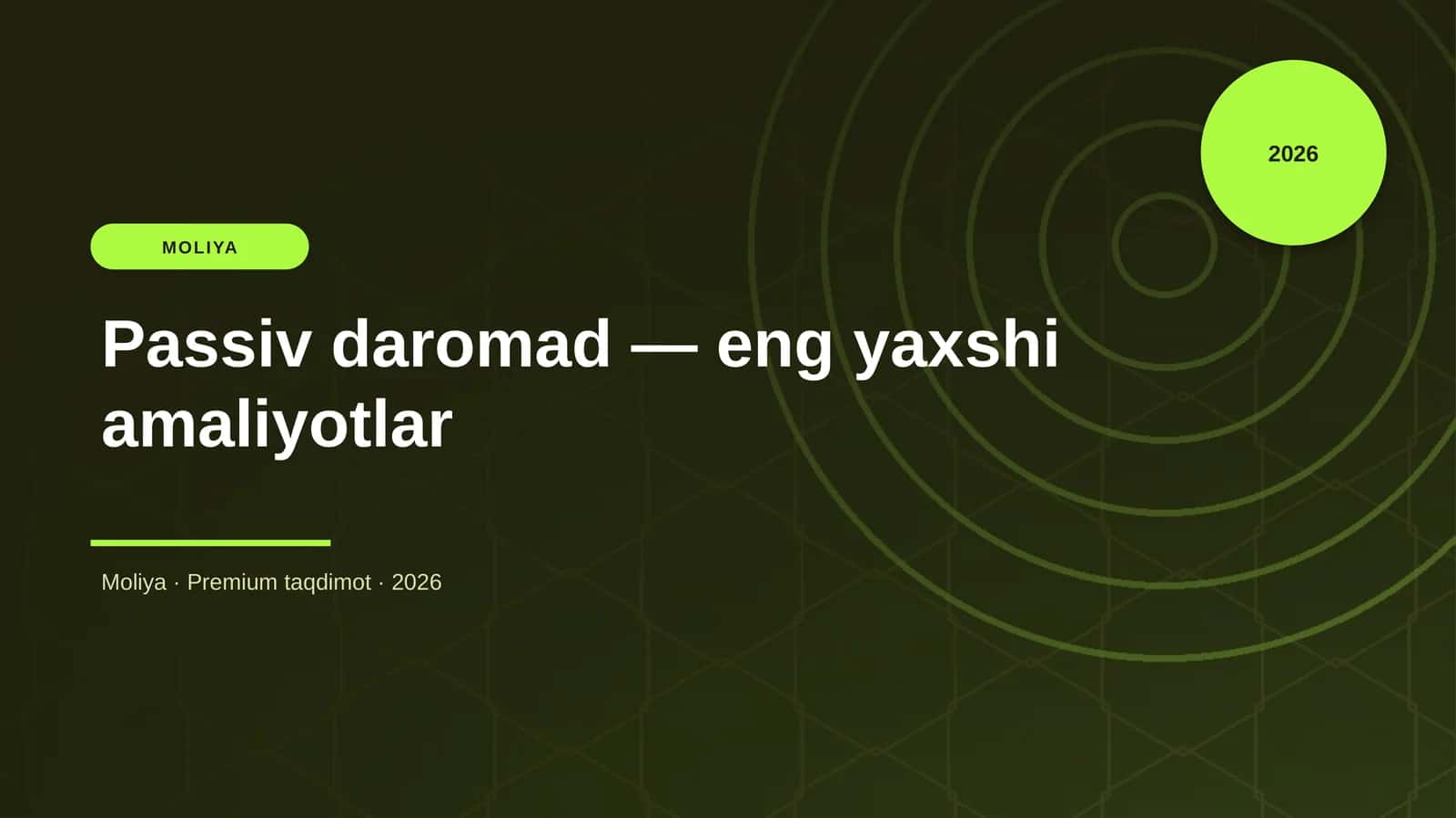 Passiv daromad — eng yaxshi amaliyotlar 1