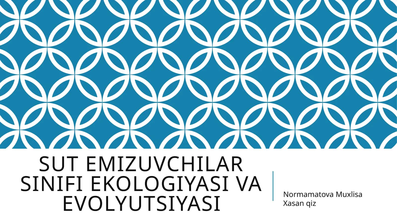 SUT EMIZUVCHILAR SINIFI EKOLOGIYASI VA EVOLYUTSIYASI 1