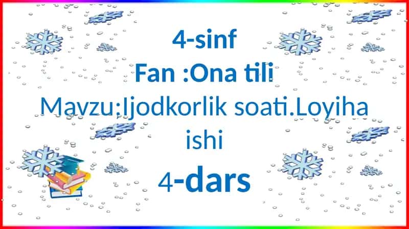 Ijodkorlik soati. Loyiha ishi 1