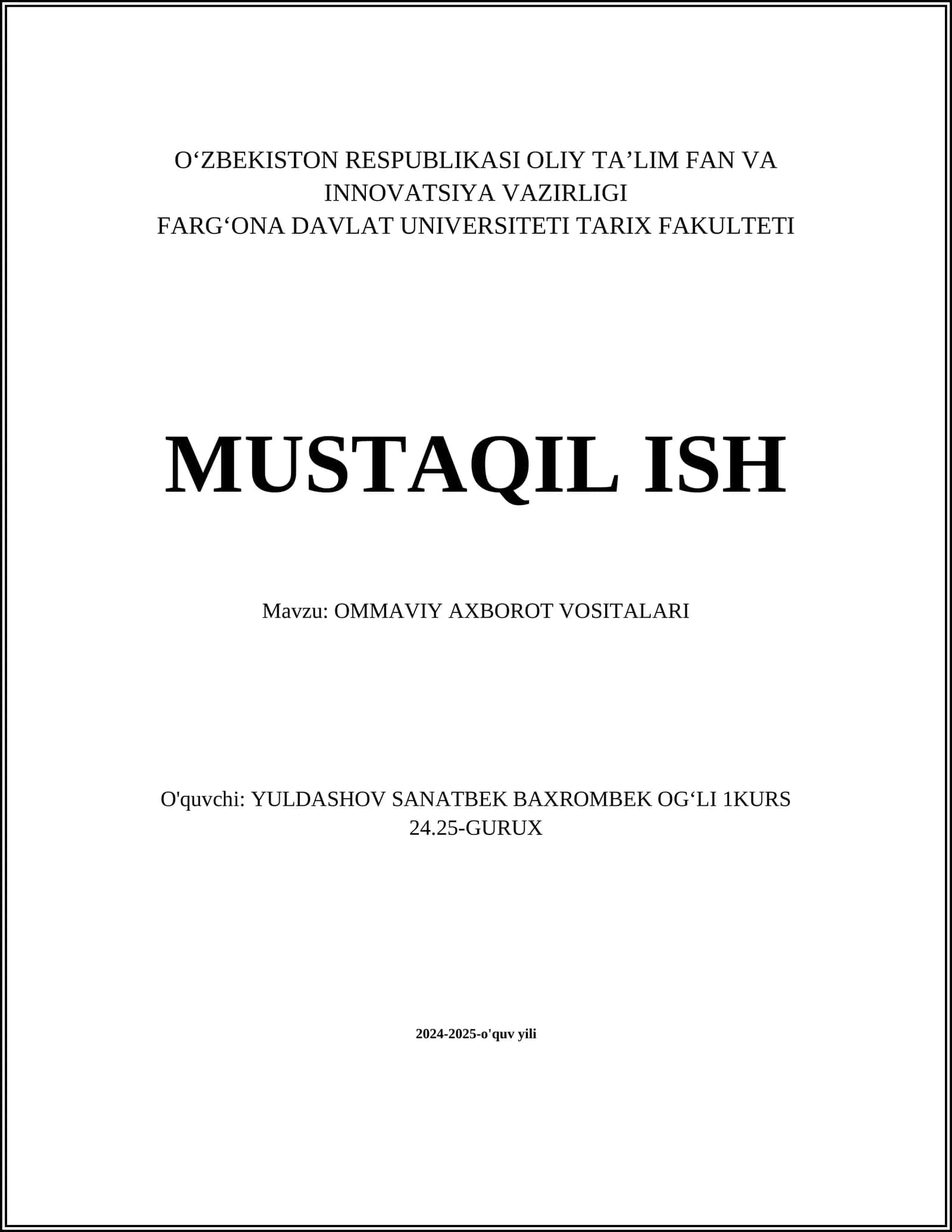 OMMAVIY AXBOROT VOSITALARI 1