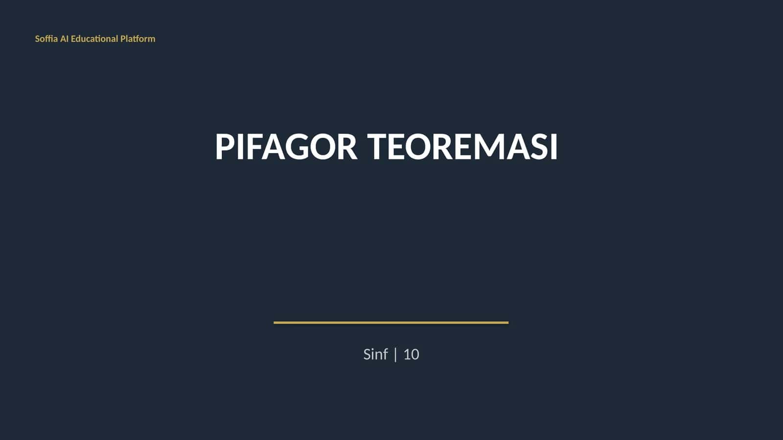 PIFAGOR TEOREMASI 1