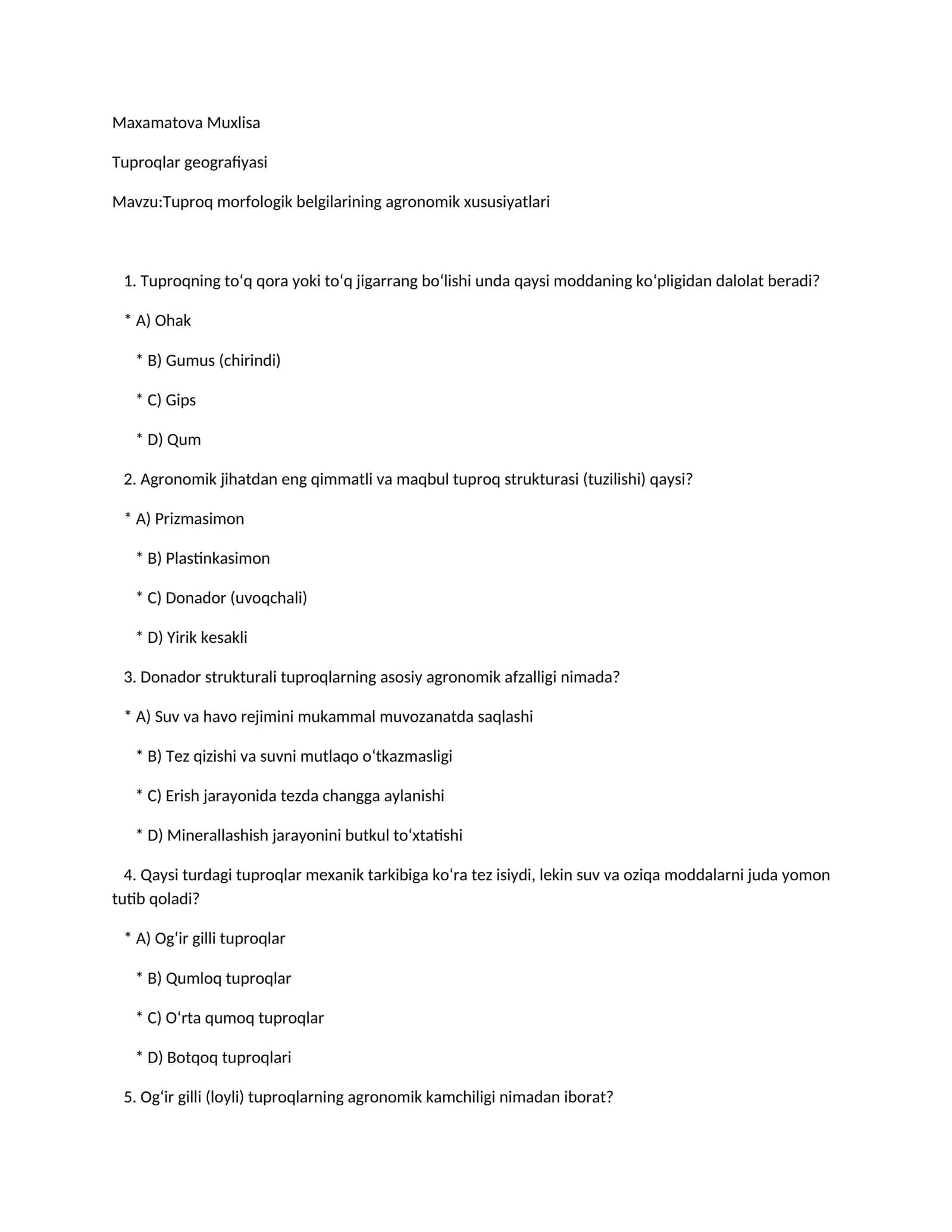Tuproqlar geografiyasi 1