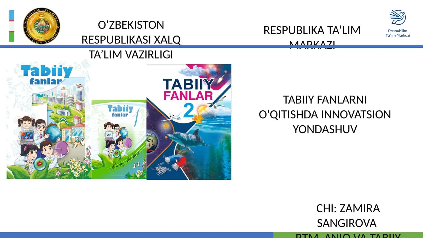 RTM ANIQ VA TABIIY FANLAR BO‘LIMI BOSHLIG‘I 1