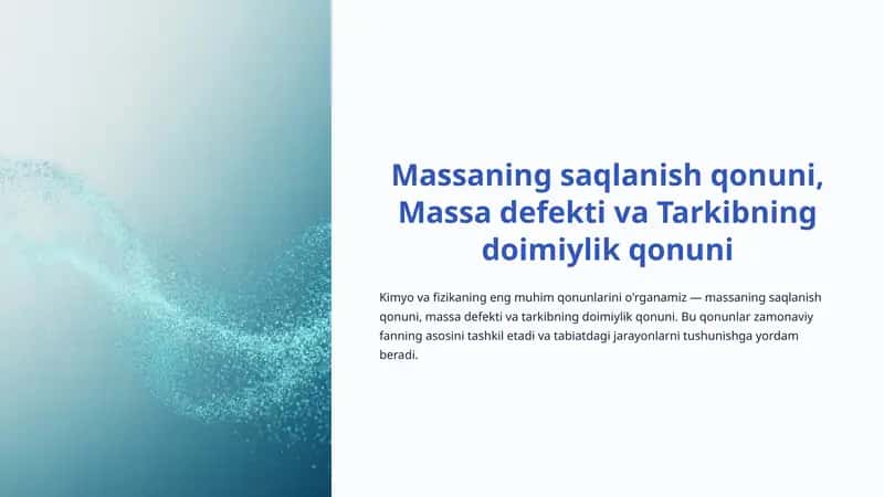 Massaning saqlanish qonuni, Massa defekti va Tarkibning doimiylik qonuni 1