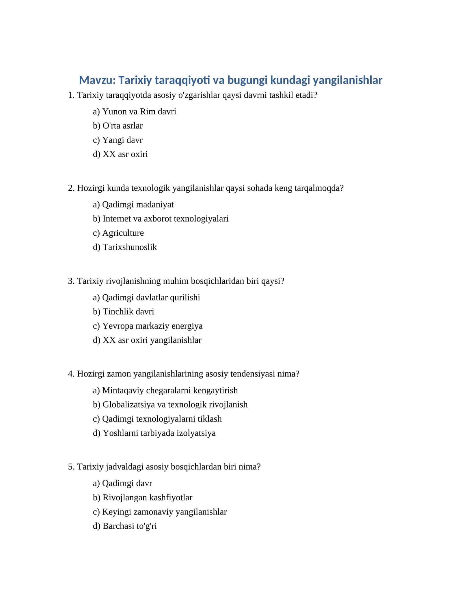 Tarixiy taraqqiyoti va bugungi kundagi yangilanishlar 1