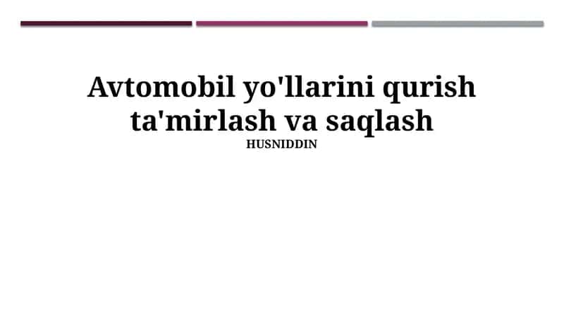Yo'llarni ta'mirlash 1