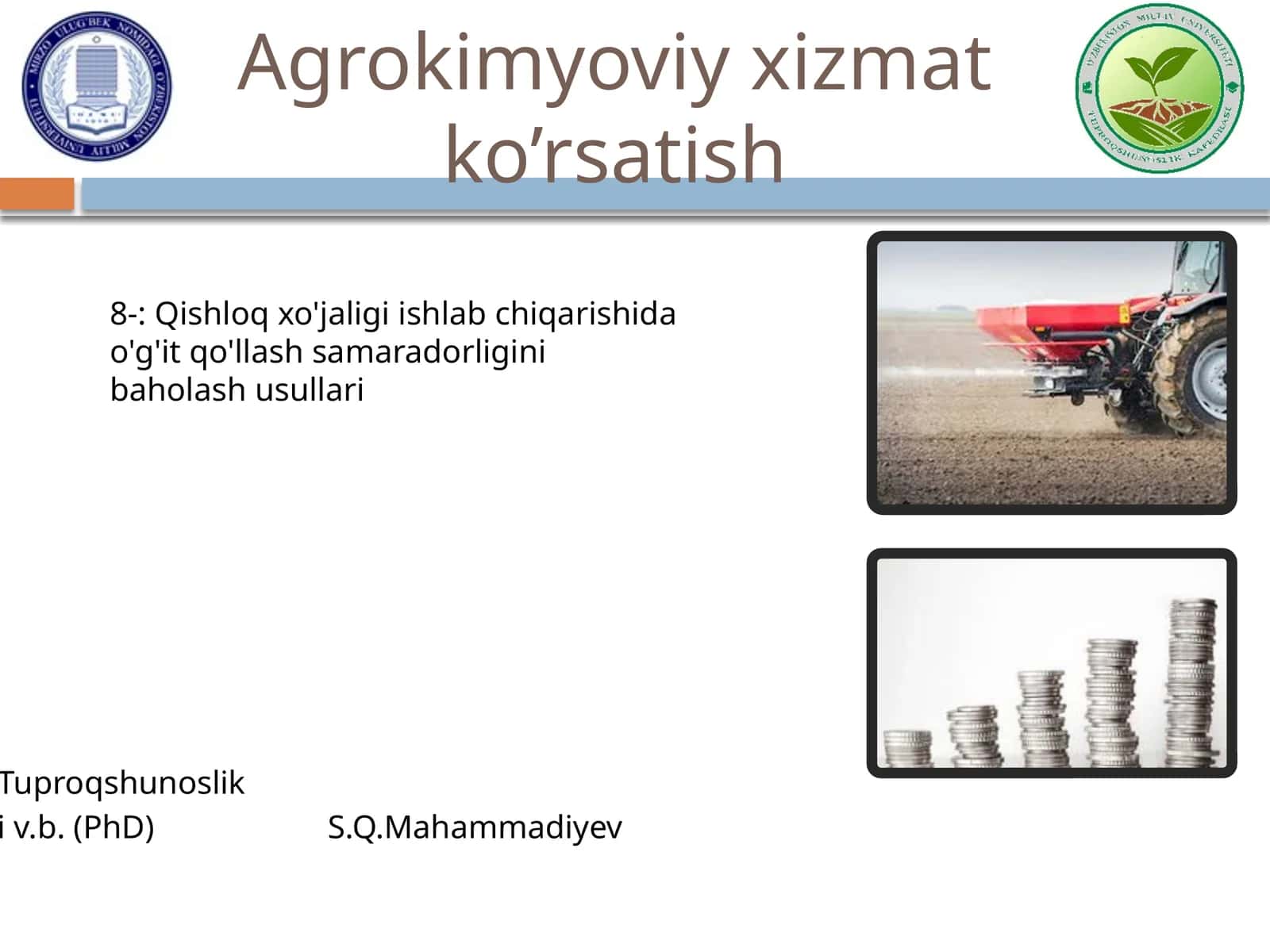 Agrokimyoviy xizmat ko’rsatish 1