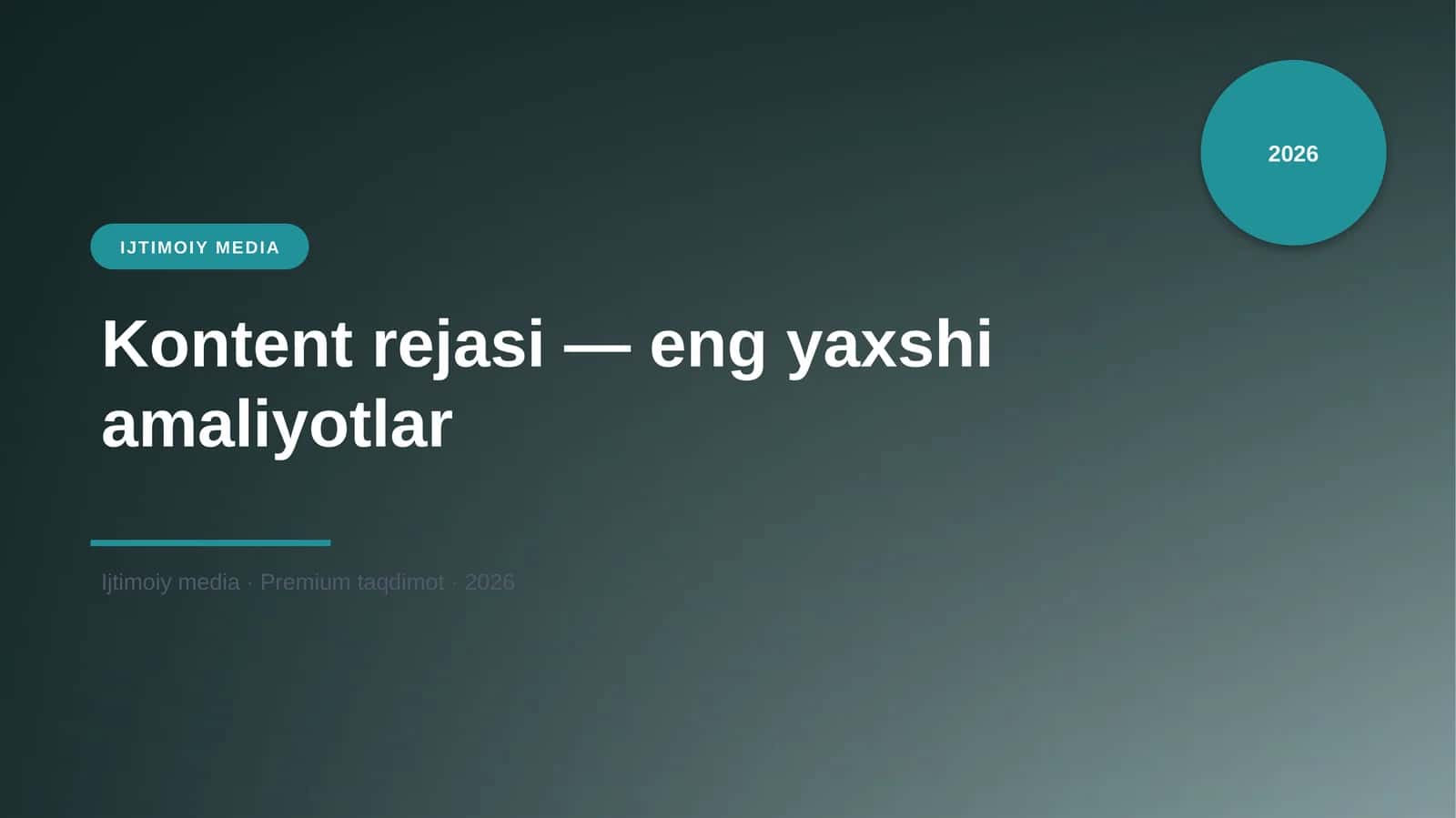 Kontent rejasi — eng yaxshi amaliyotlar 1