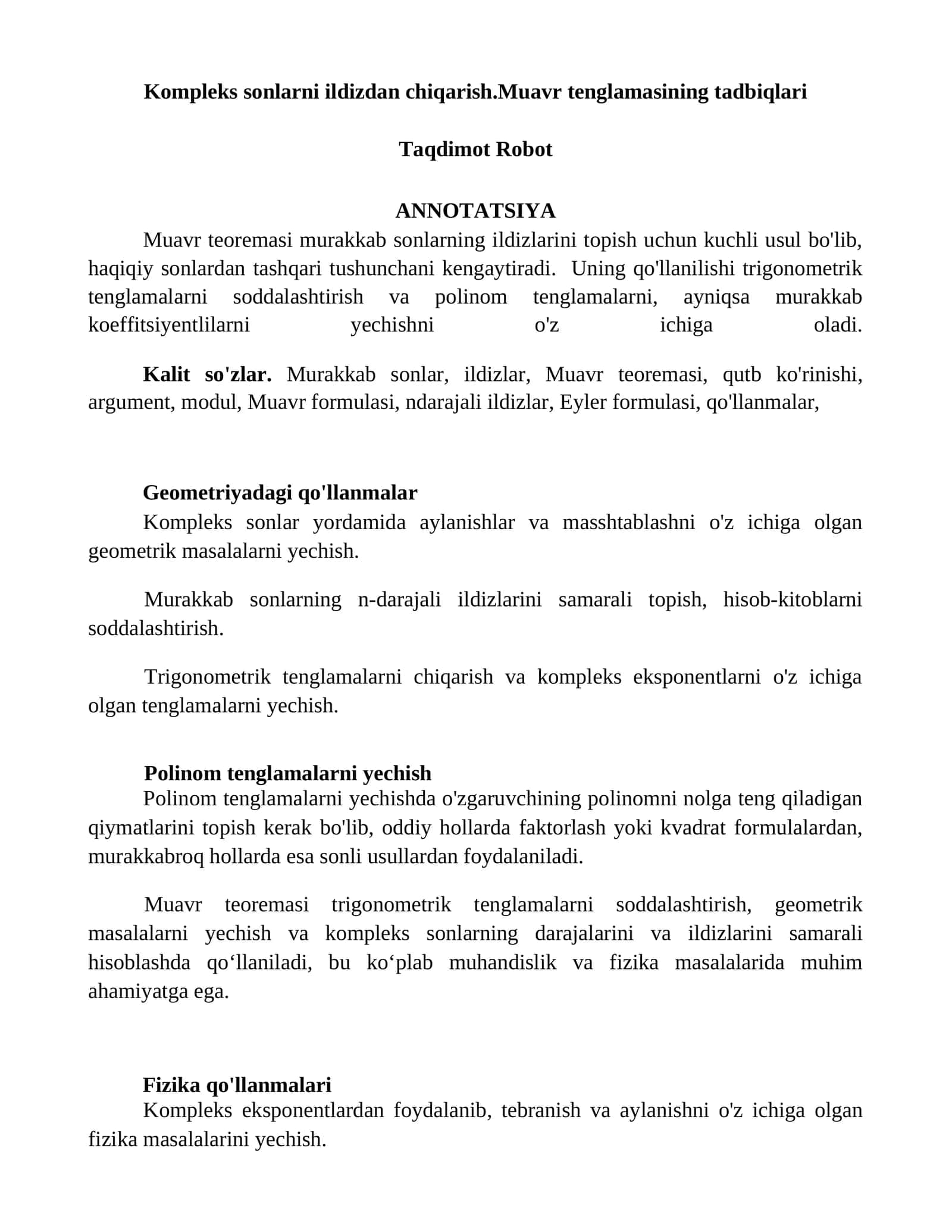 Muavr teoremasi muallifi 1