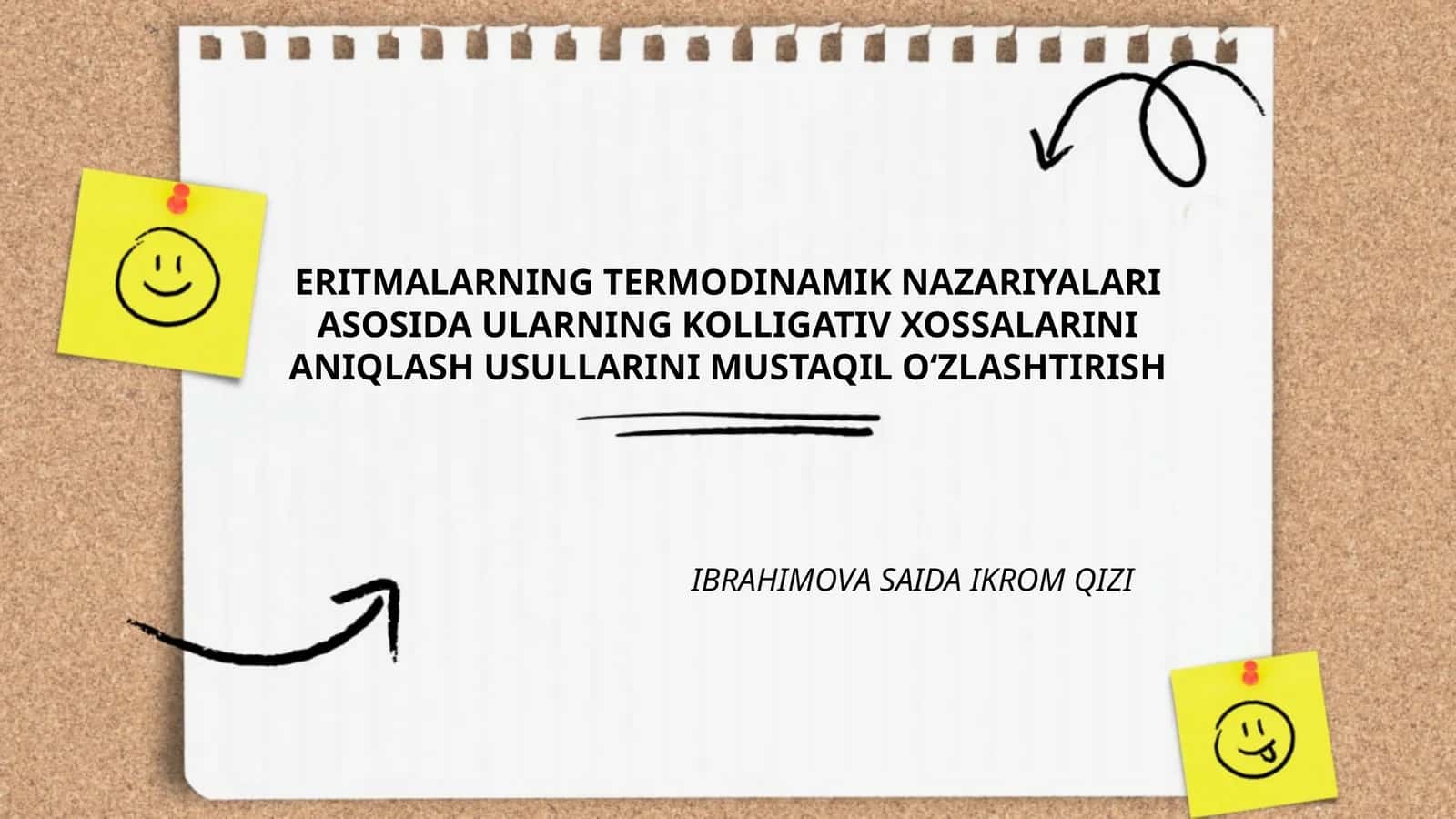 Eritmalar termodinamik nazariyalari asosida ularning kolligativ xossalari 1