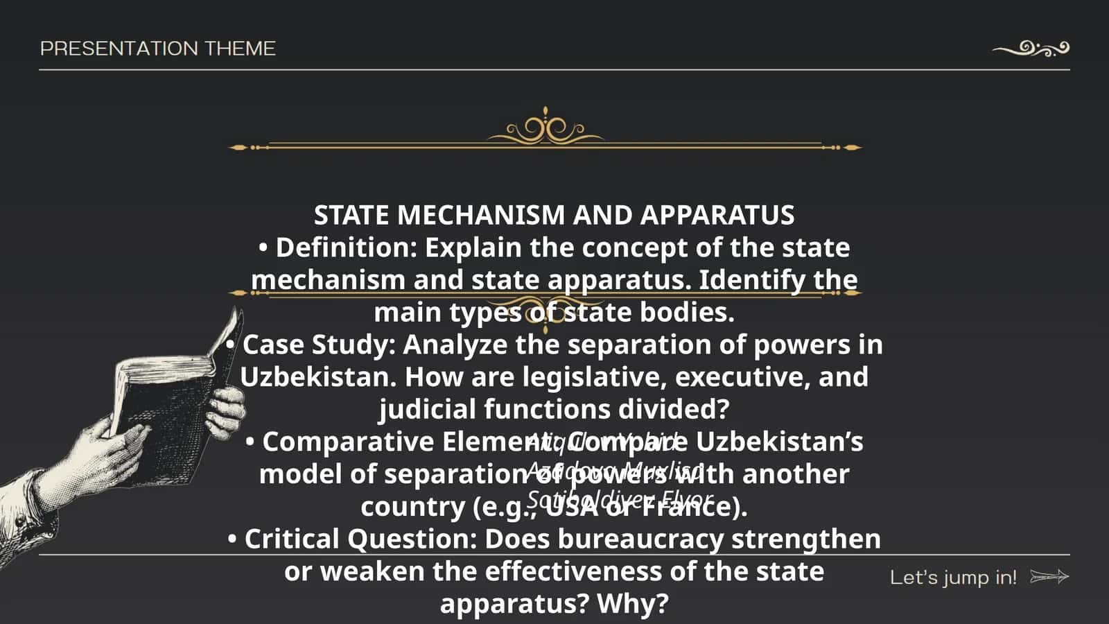 DAVLAT MEKHANIZMI VA APPARATI 1