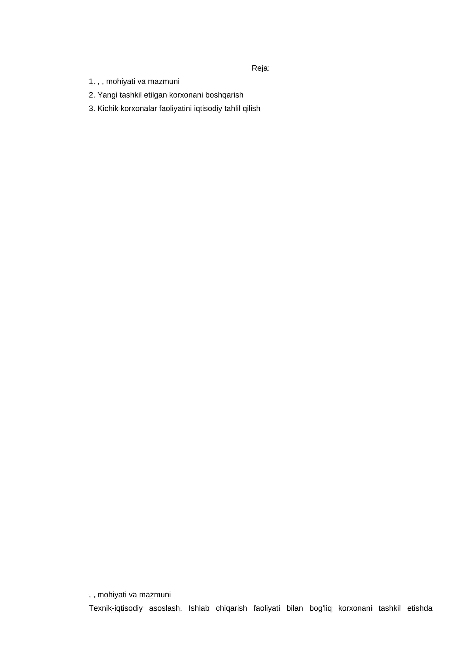 Texnik-iqtisodiy asoslash 1