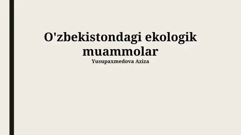 O'zbekistondagi ekologik muammolar 1