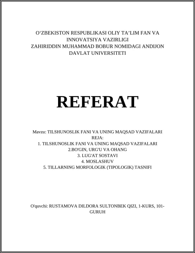 TILSHUNOSLIK FANI VA UNING MAQSAD VAZIFALARI 1