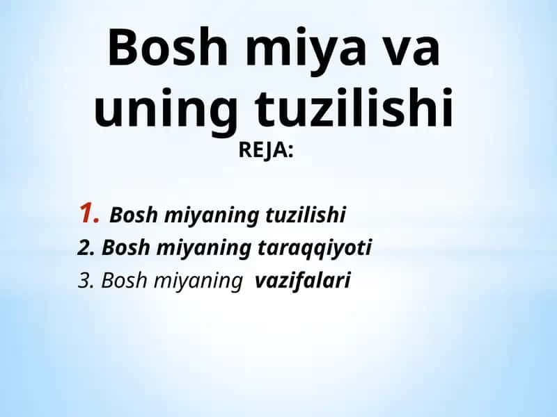 Boshmiyaning tuzilishi 1