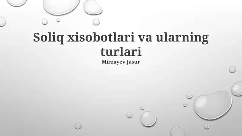 Soliq xisobotlari va ularning turlari 1