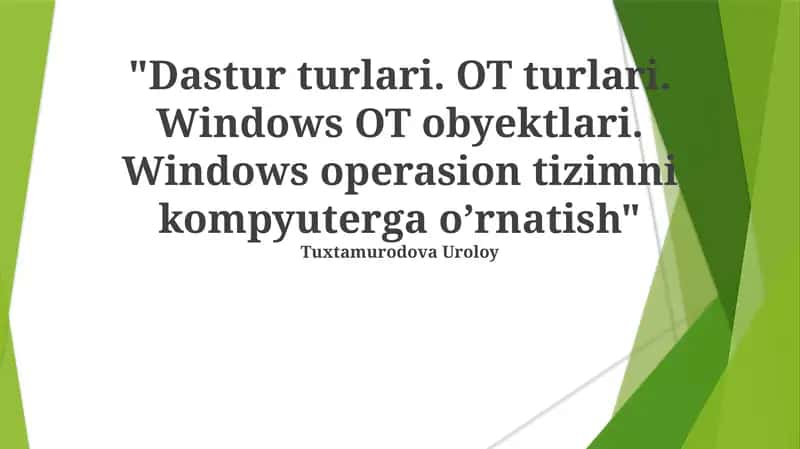 Windows operatsion tizimi 1