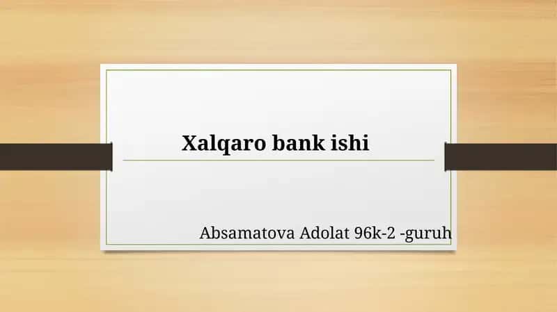Absamatova Adolat 96k-2 -guruh 1