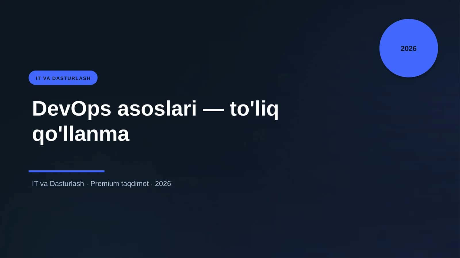 DevOps asoslari — to'liq qo'llanma 1