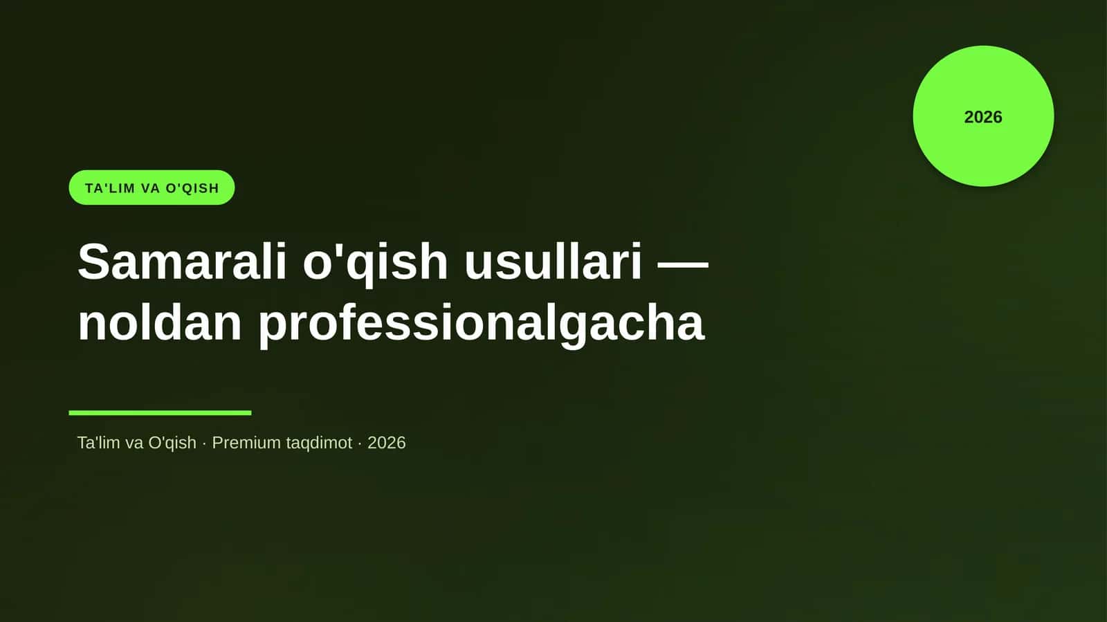 Samarali o'qish usullari — noldan professionalgacha 1