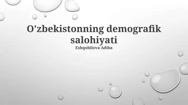 O'zbekistonning demografik salohiyati 1