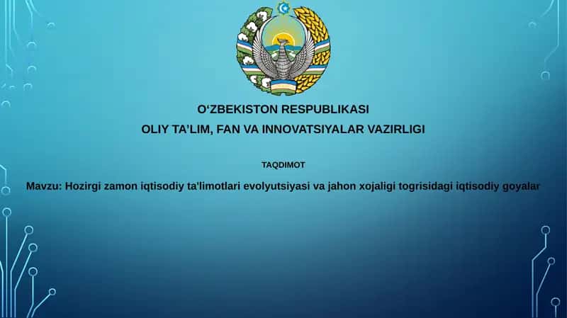 Zamonaviy iqtisodiy ta'limotlar evolyutsiyasi 1