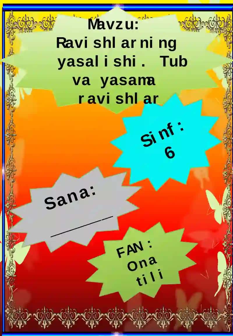Ravishlarning yasalishi