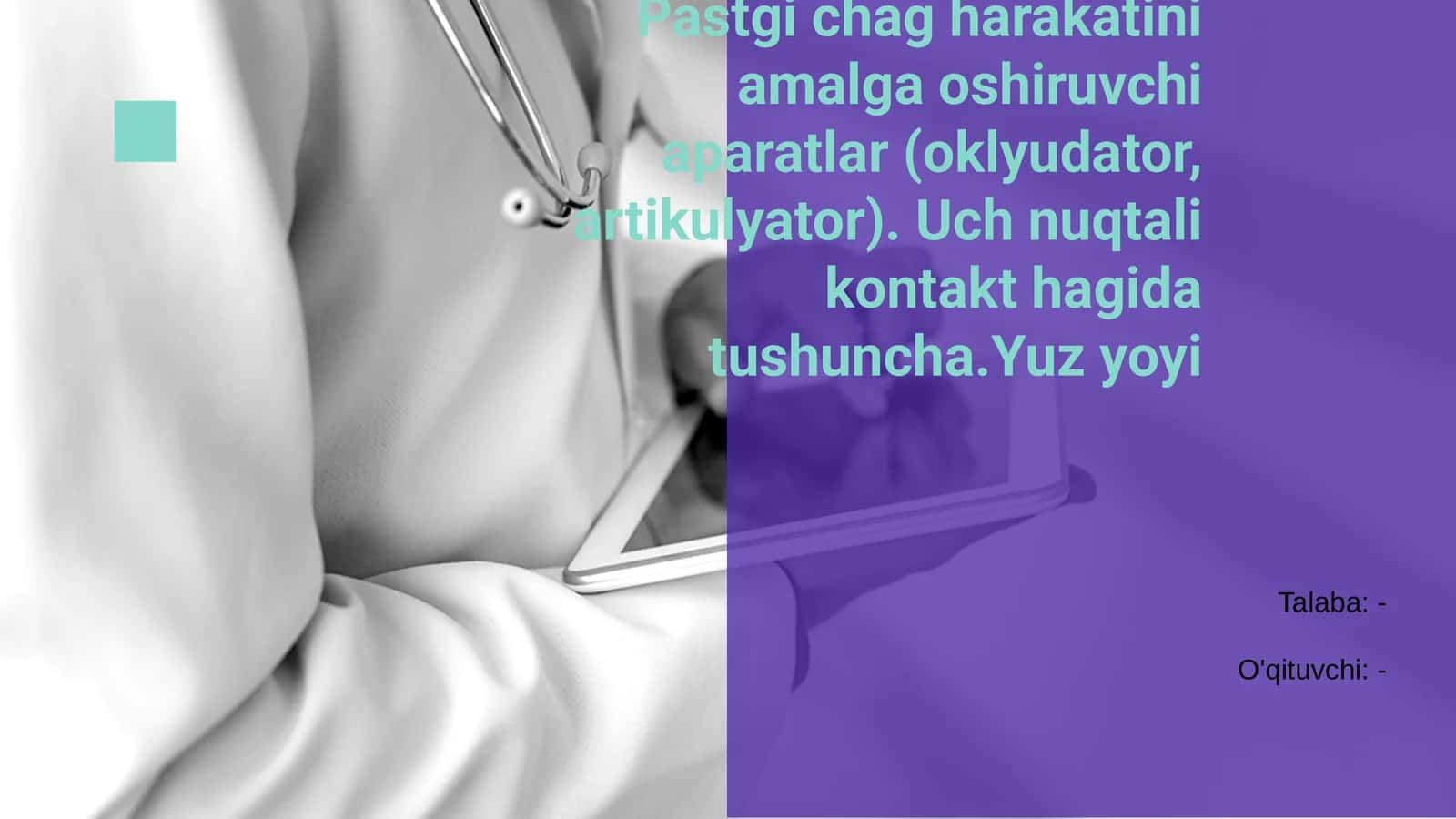 Pastgi chag harakatini amalga oshiruvchi apparatlar 1