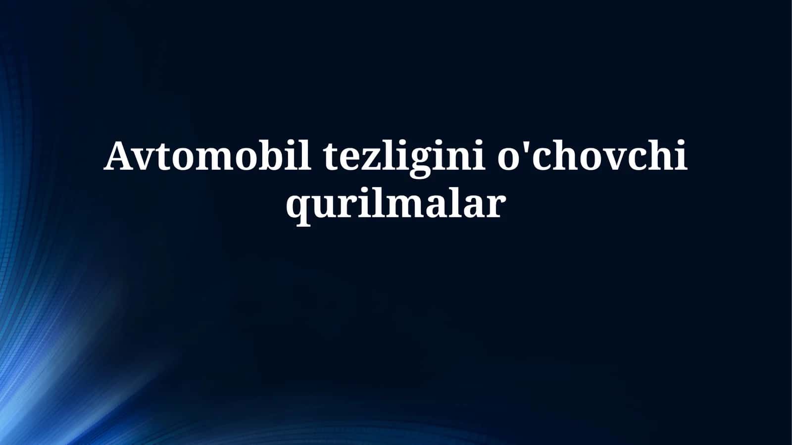Lazer tezlik o'lchagichlar 1