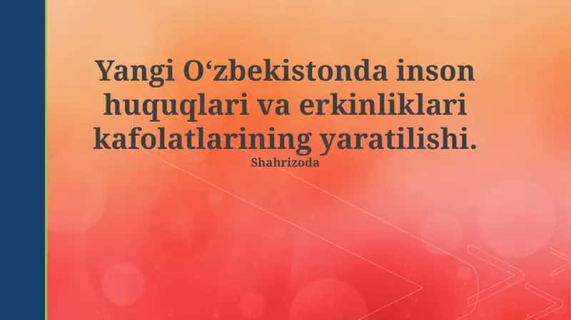 Yangi O'zbekistonda inson huquqlari va erkinliklari kafolatlarining yaratilishi 1