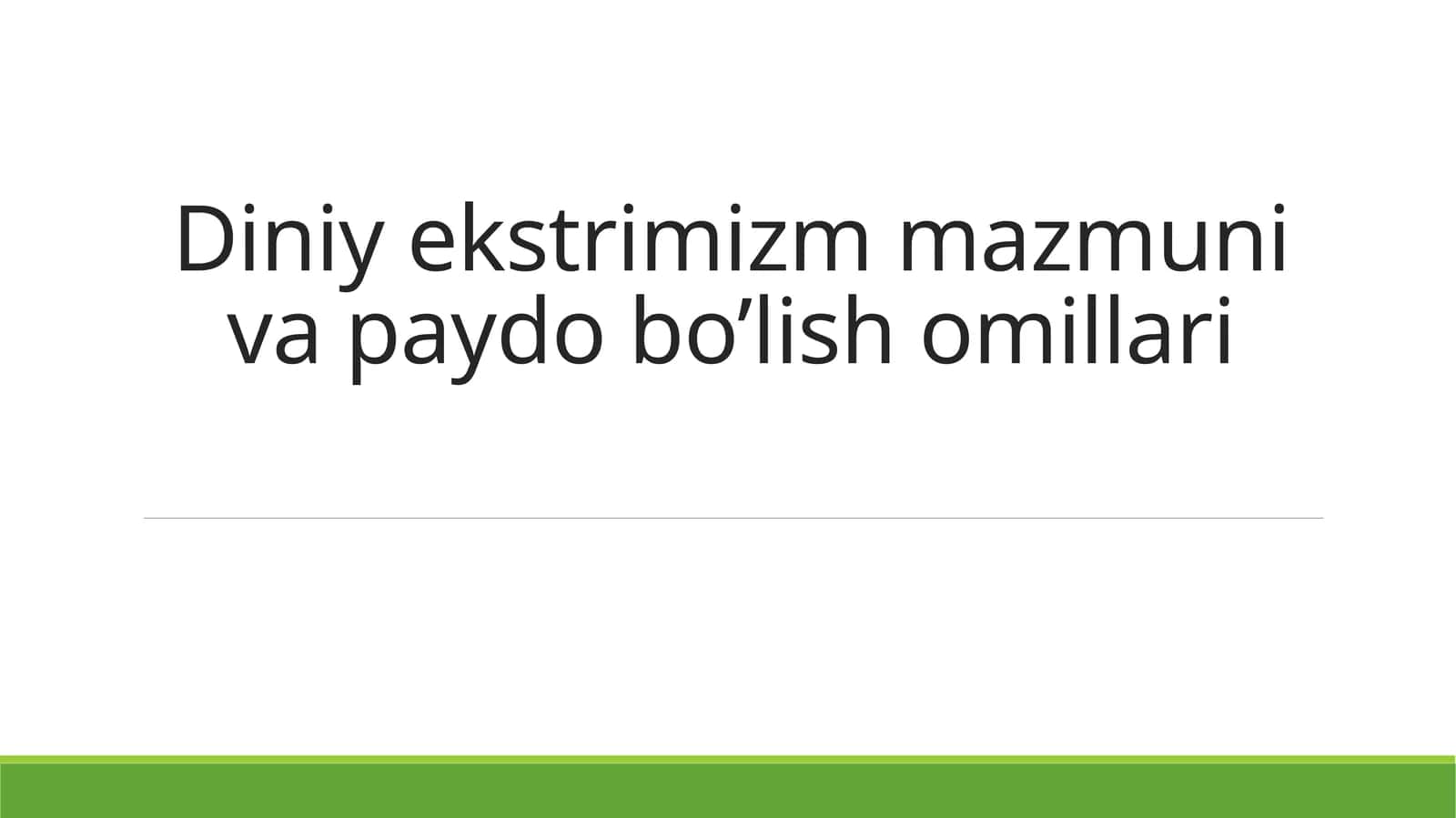 Diniy ekstremizm 1