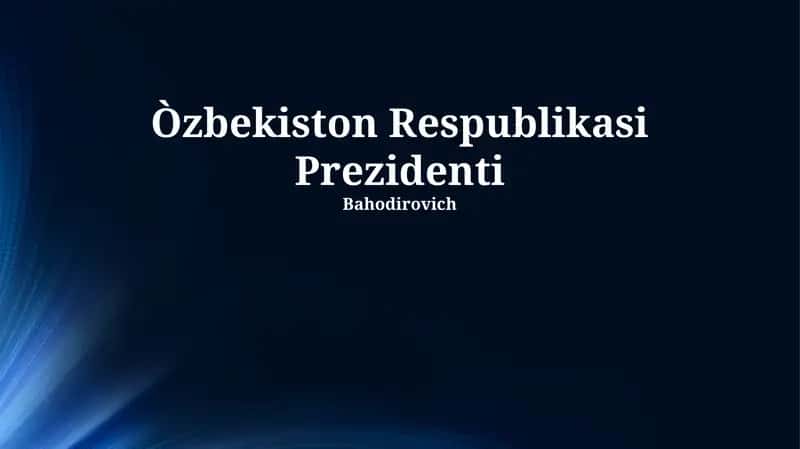 Oʻzbekiston Respublikasi Prezidenti 1
