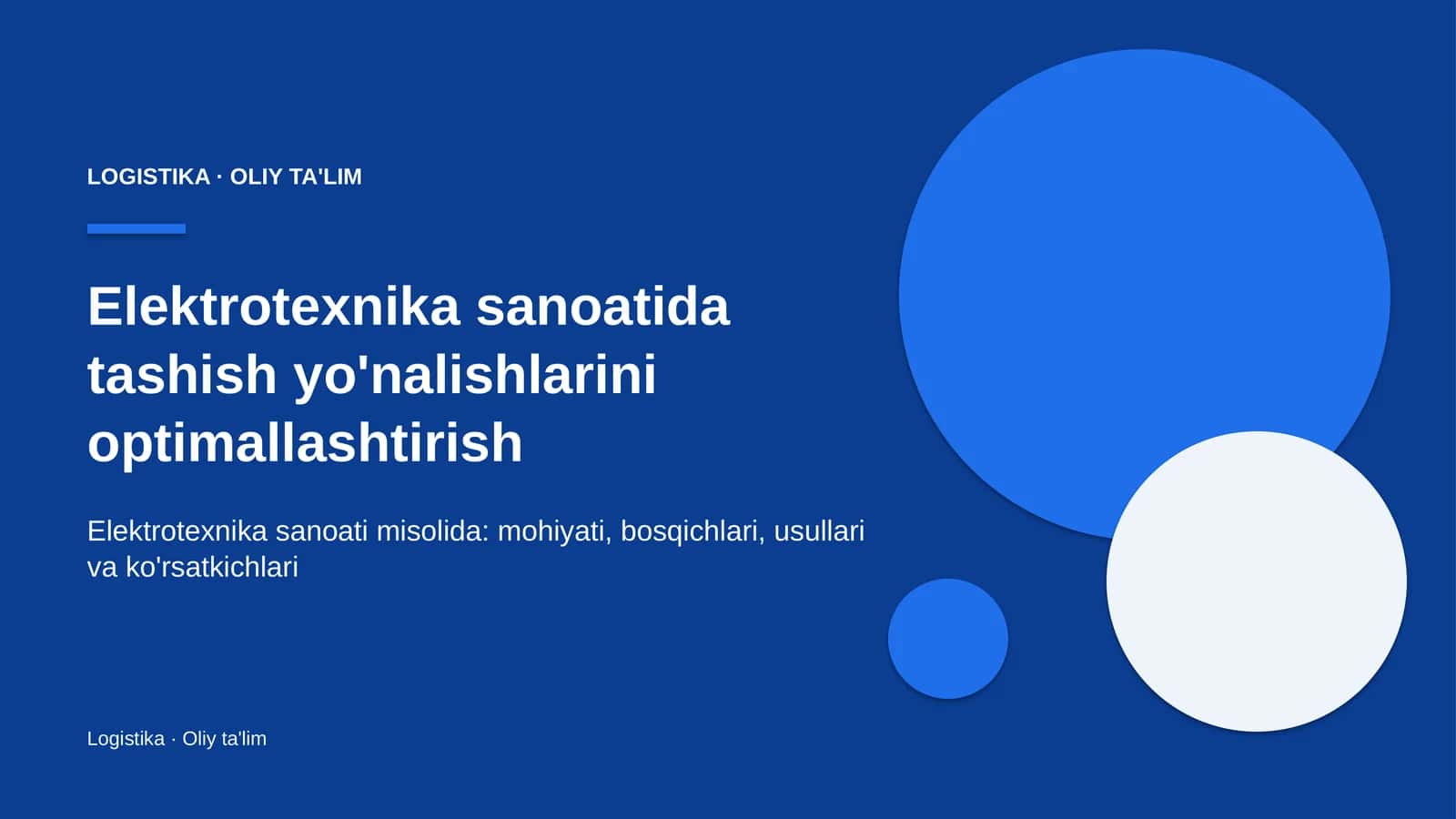 elektrotexnika sanoatida tashish yo'nalishlarini optimallashtirish 8886 1
