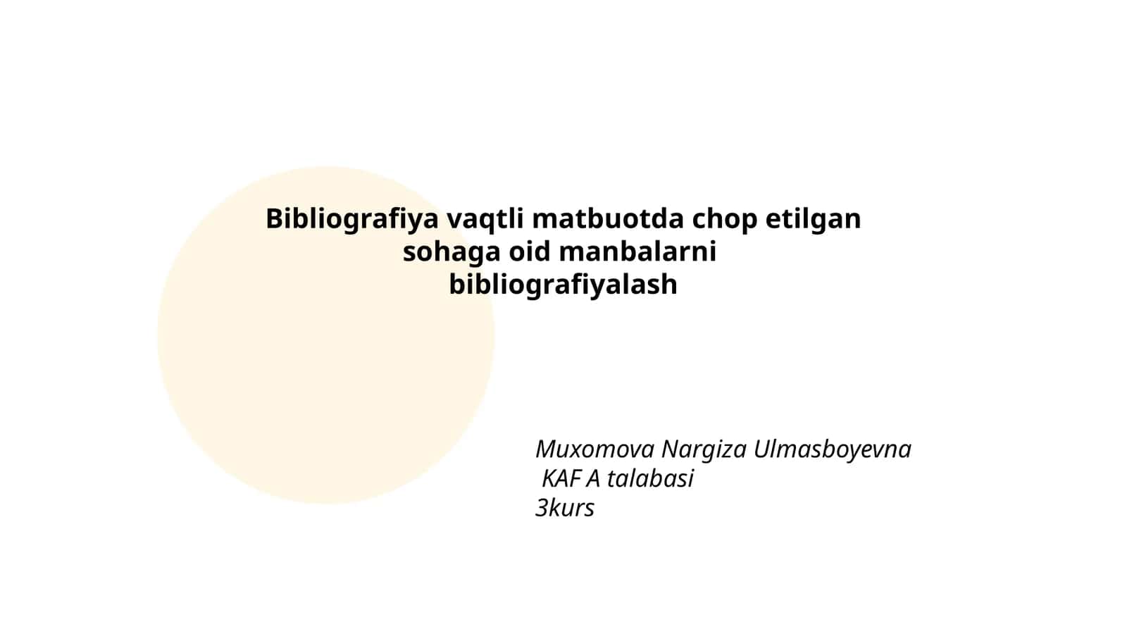 Bibliografiya vaqtli matbuotda chop etilgan sohaga oid manbalarni 1
