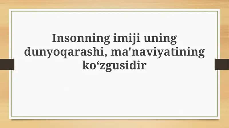 Tasvir dunyoqarash va ma'naviyat ko'zgusi sifatida 1