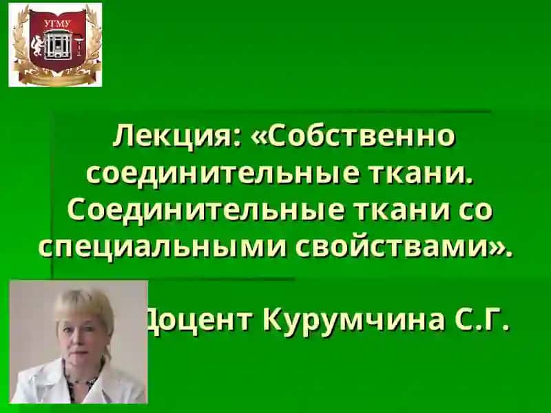 Лекция: «Собственно соединительные ткани. Соединительные ткани со специальными свойствами».Доцент Курумчина С.Г.