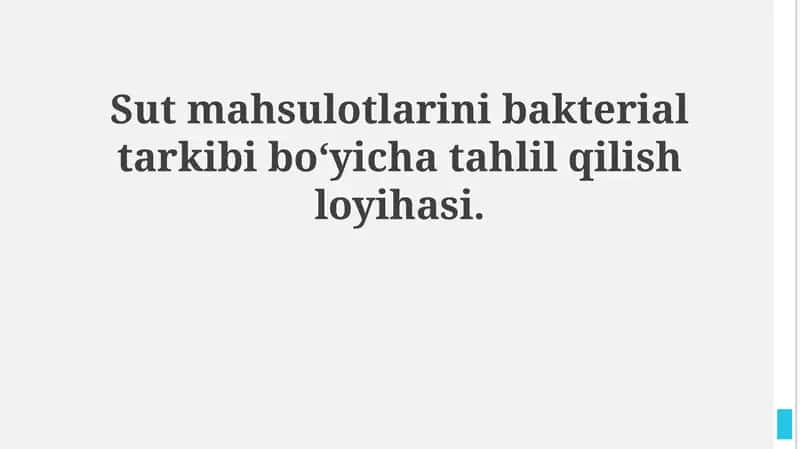 Sut Mahsulotlarini Bakterial Tarkibi Bo‘yicha Tahlil 1