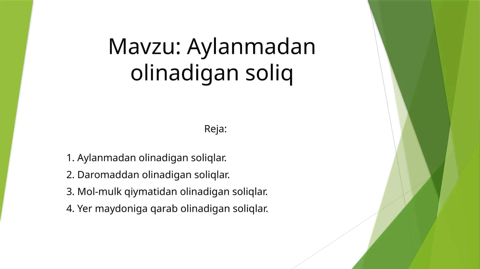 Aylanmadan olinadigan soliq 1