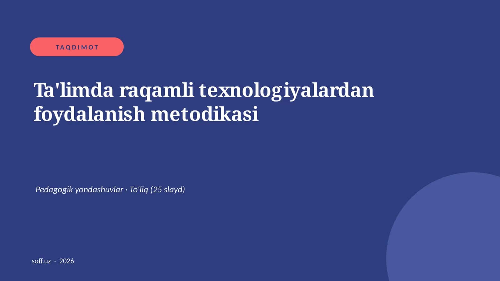 Ta'limda raqamli texnologiyalardan foydalanish metodikasi 1