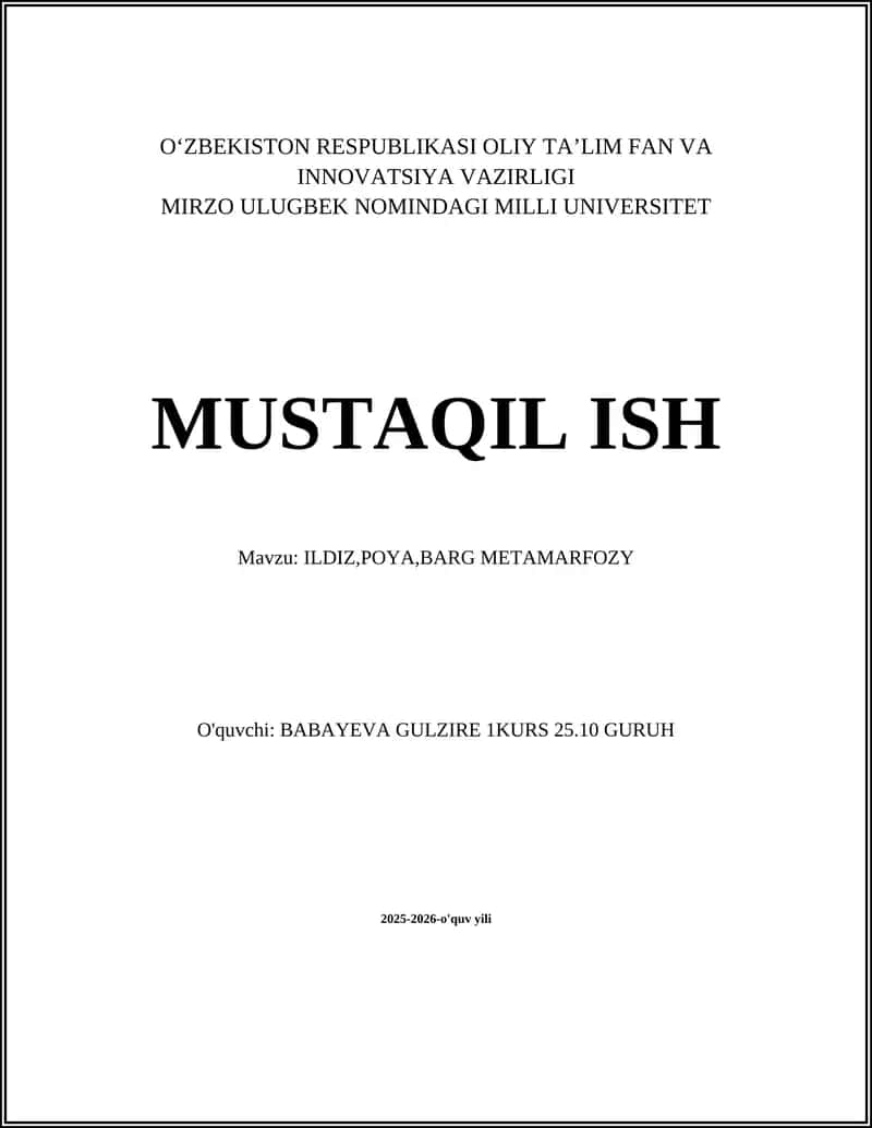 ILDIZ,POYA,BARG METAMARFOZY 1