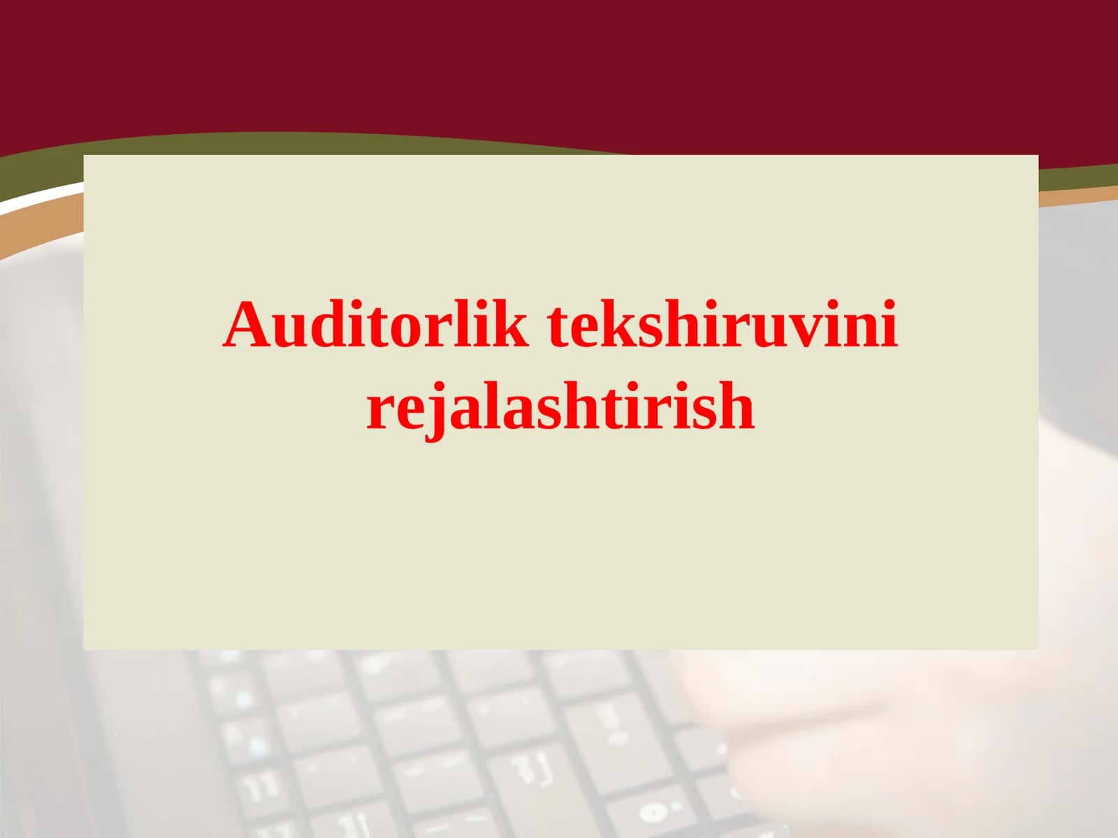 Auditorlik tekshiruvini rejalashtirish 1