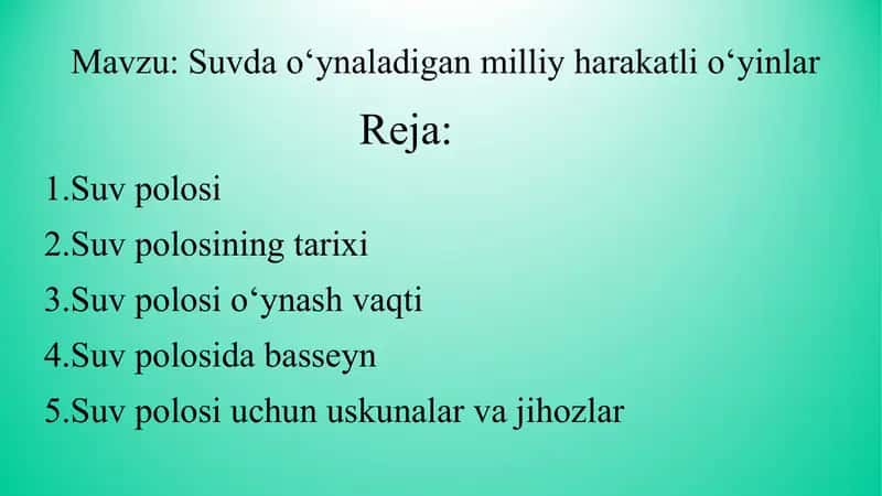 Suvda o‘ynaladigan milliy harakatli o‘yinlar 1