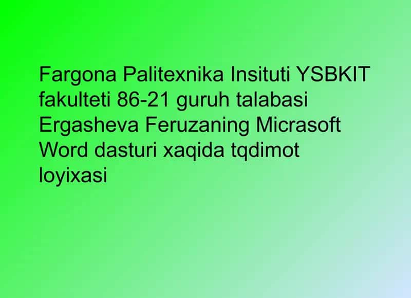 Microsoft Office Word 1