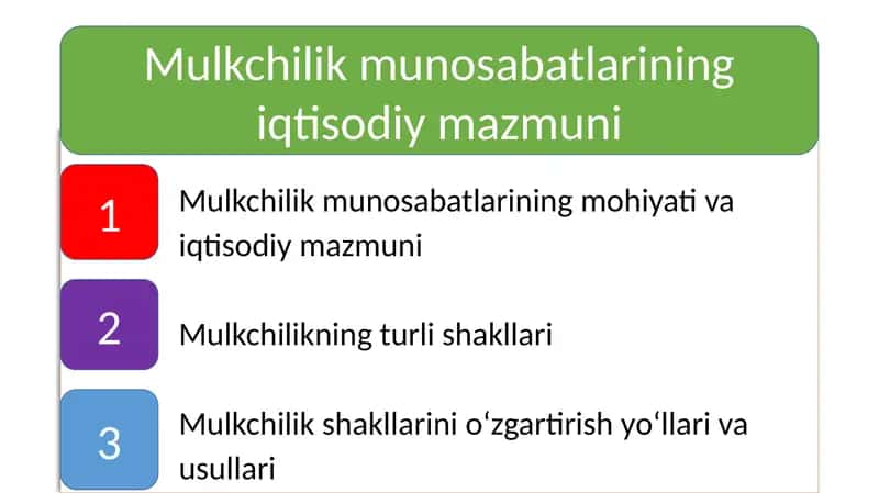 Mulkchilik munosabatlarining iqtisodiy mazmuni 1