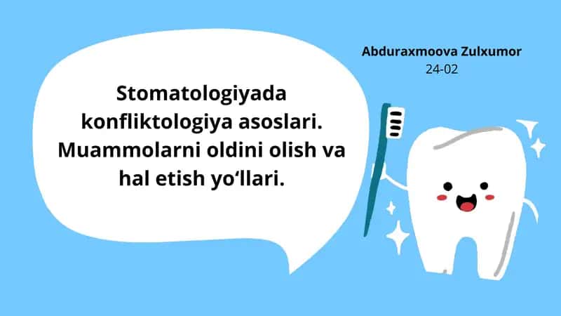 Stomatologiyada konfliktologiya asoslari 1