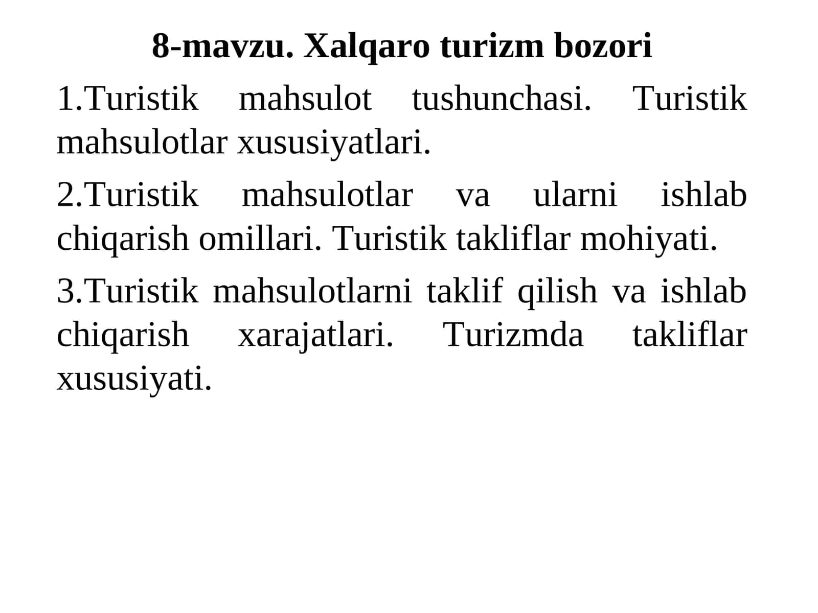 Xalqaro turizm bozori 1