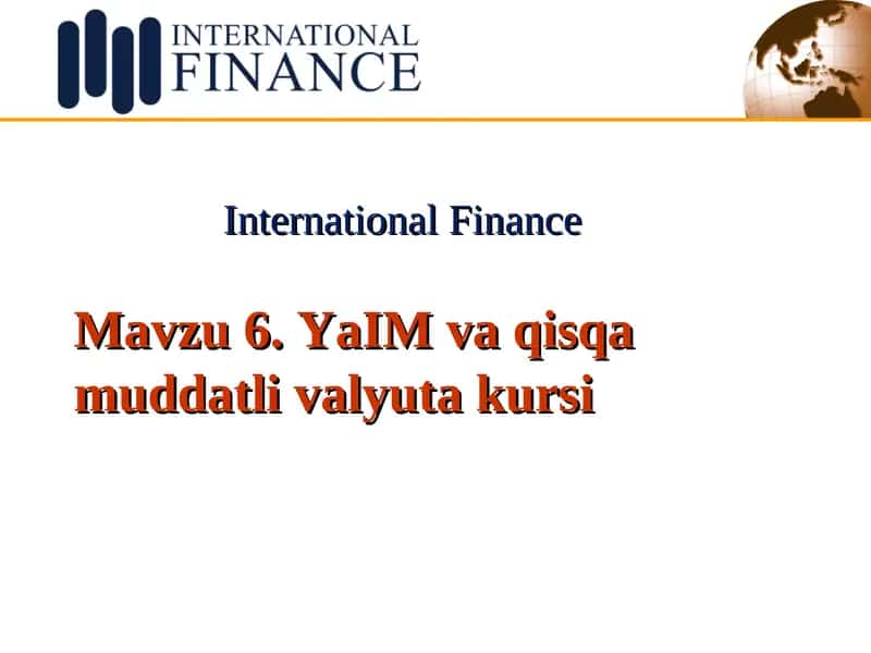 International Finance 1